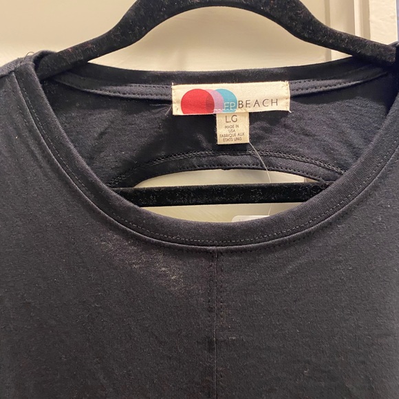 Free People Beach NWT Simone Midi Dress Large Black Cotton Open Back $88 - Picture 3 of 8